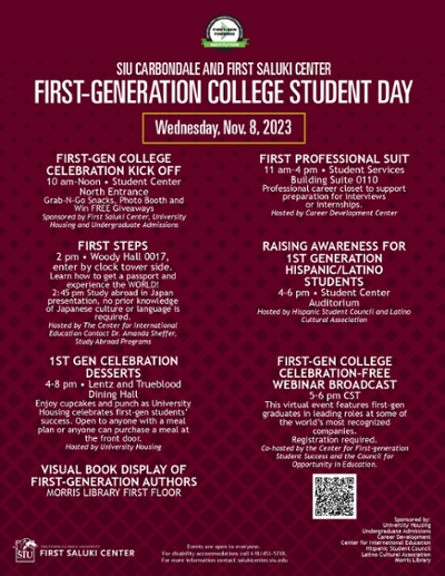 SIU First Gen Celebration Day Flyer